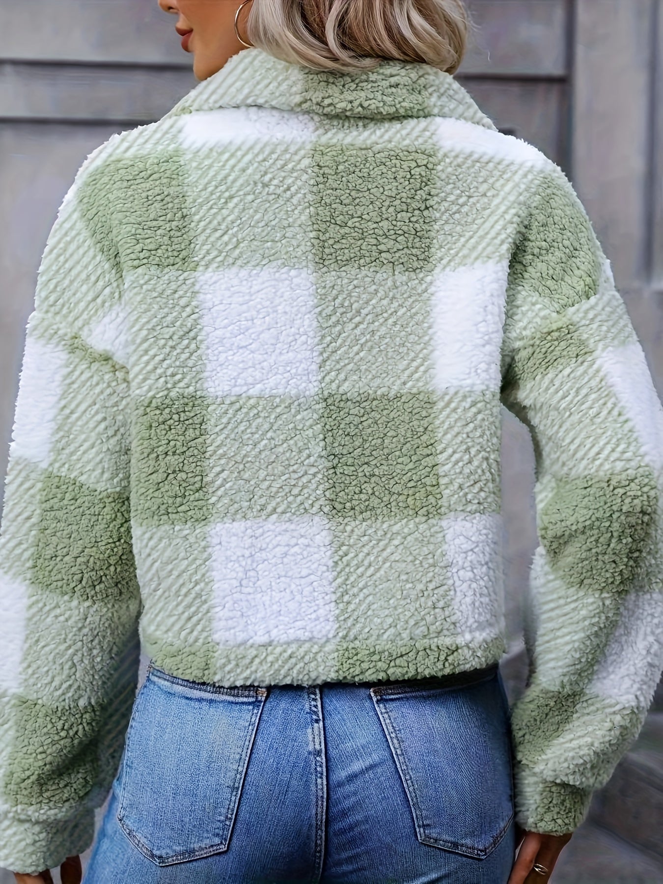 Della I Plaid Teddy Jacket