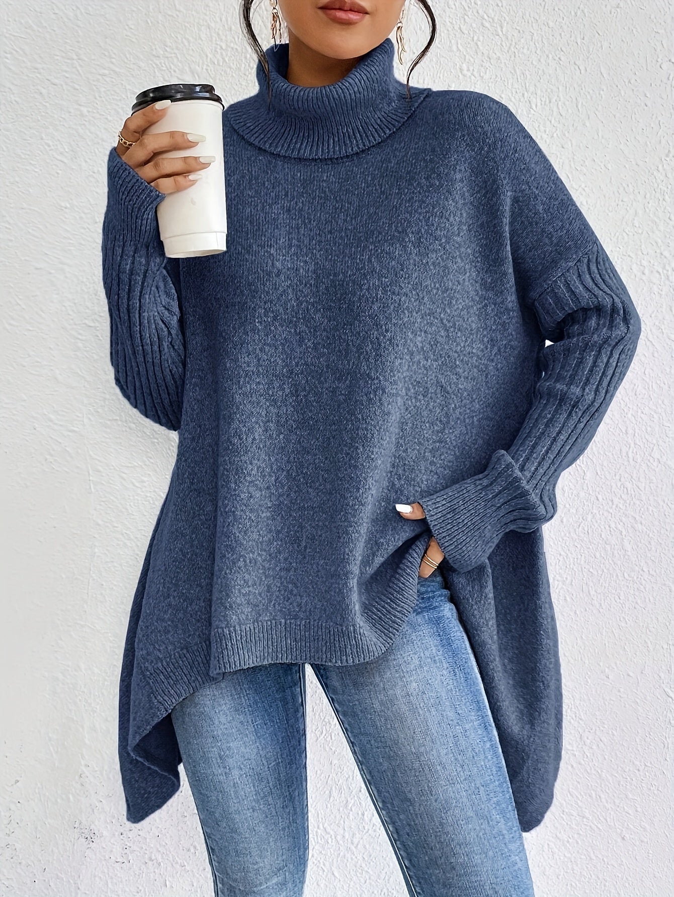 Della I Asymmetric Turtleneck Sweater