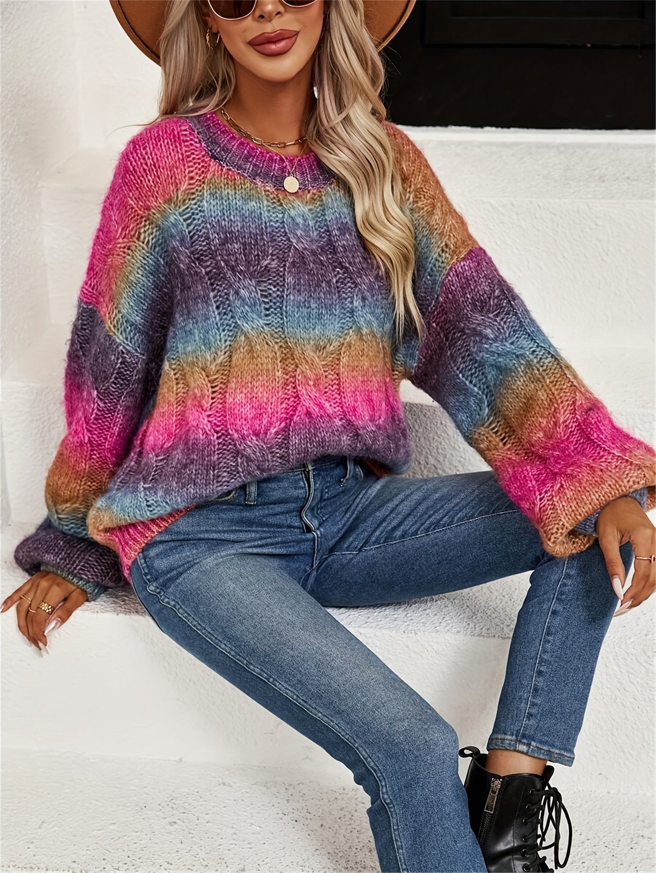Della I Colourful Ombre Knit Sweater