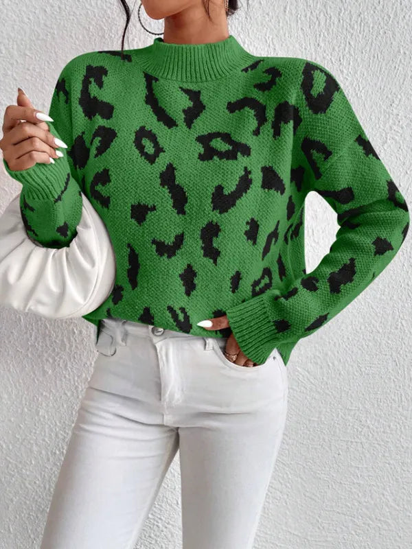 Della I Temperament Leopard Print Sweater