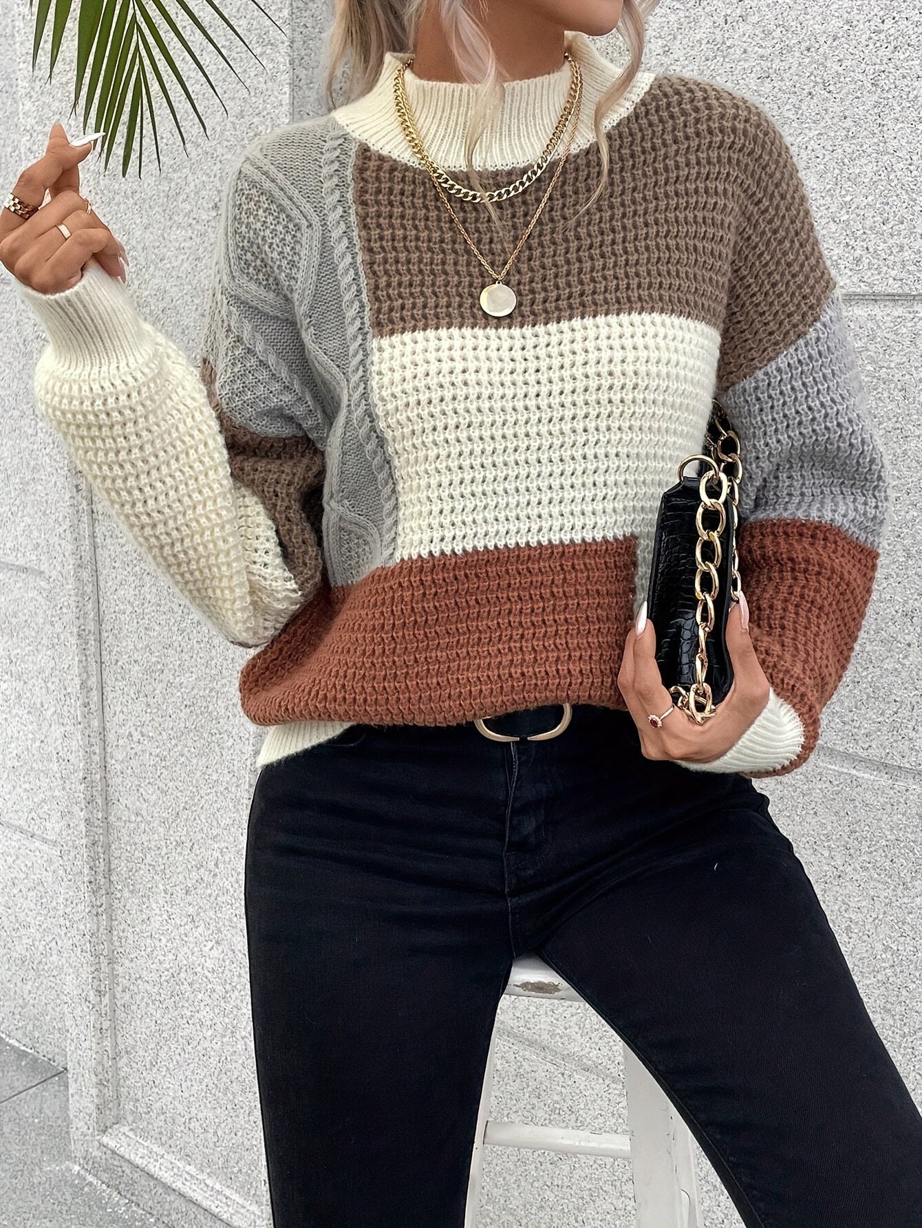 Della I Knitted Colour-Block Sweater