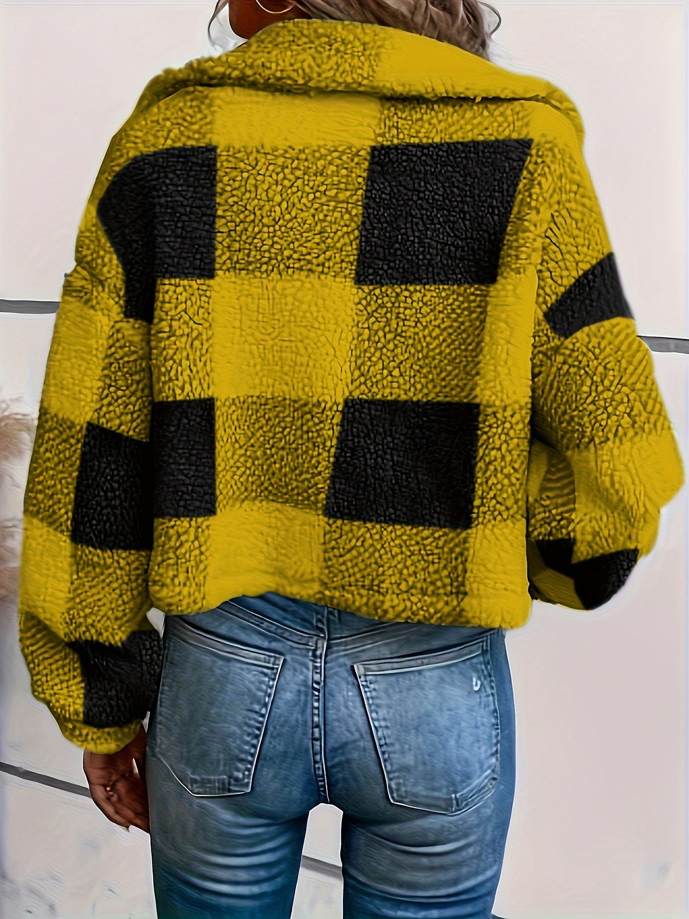 Della I Plaid Teddy Jacket