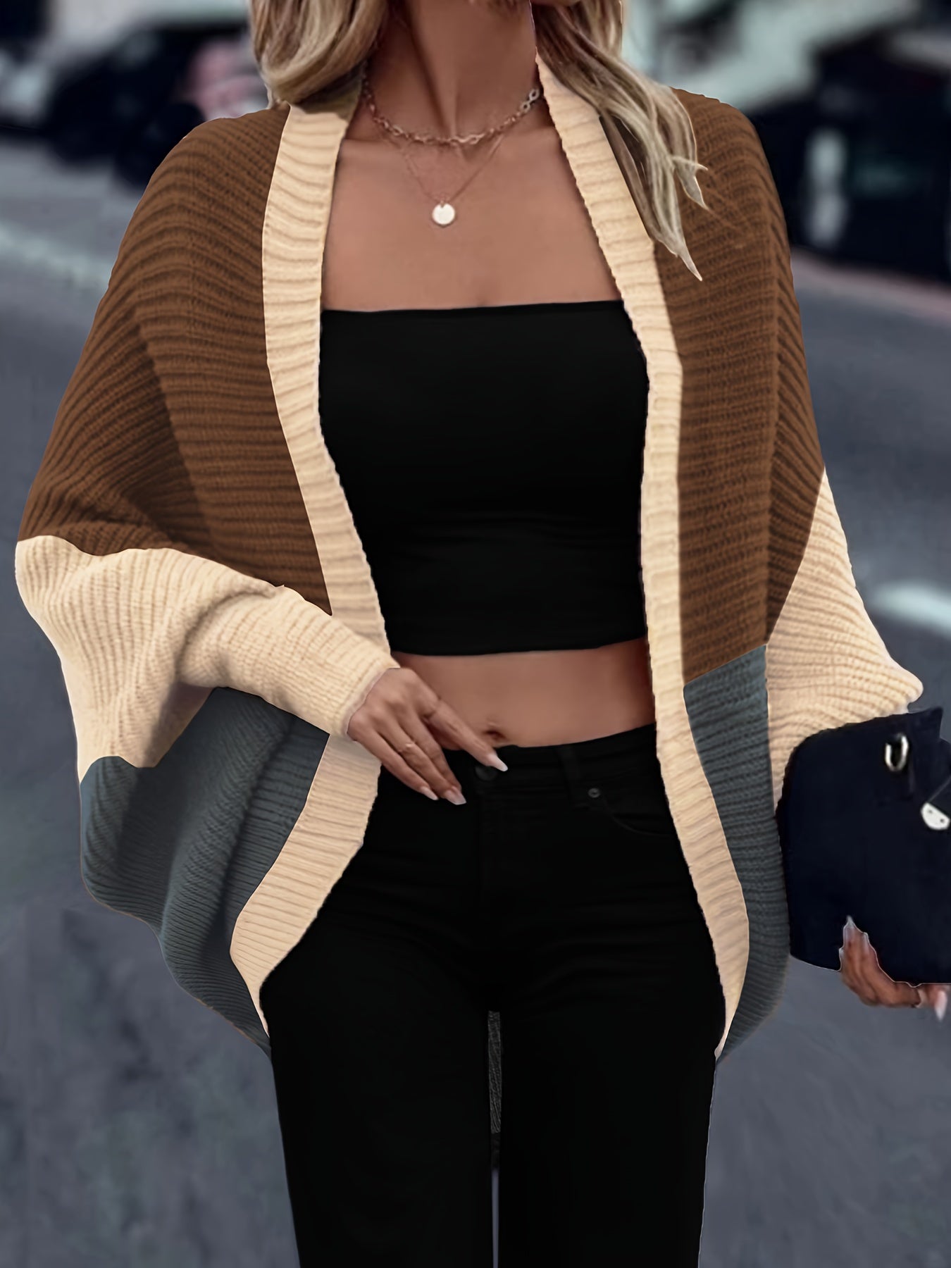 Della I Casual Open Front Cardigan