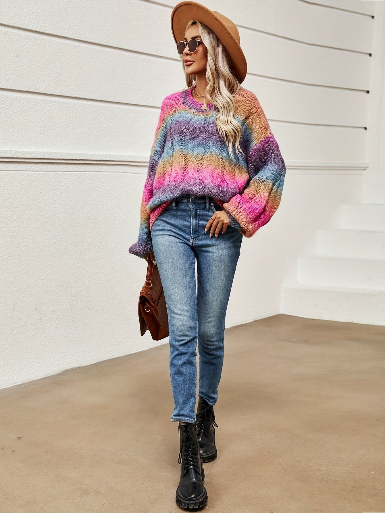 Della I Colourful Ombre Knit Sweater