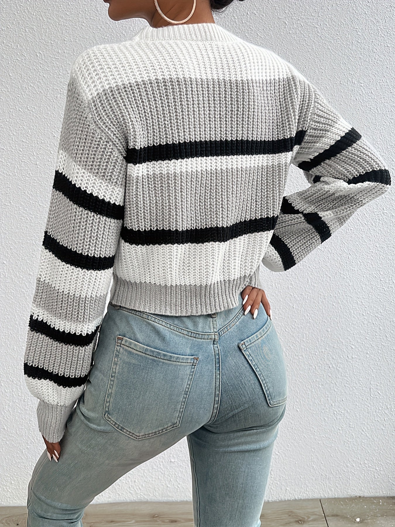 Della I Cropped Colour-Block Sweater