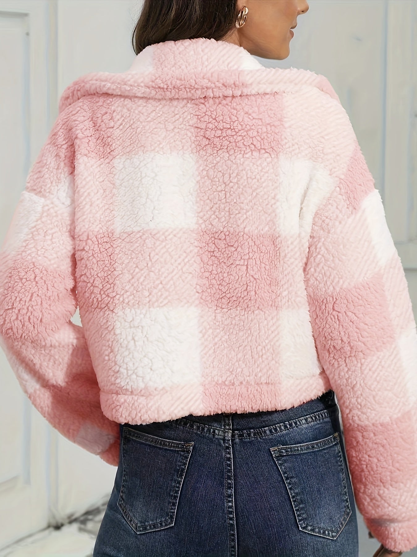 Della I Plaid Teddy Jacket