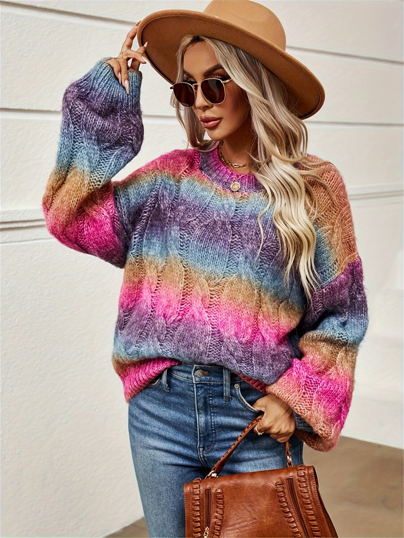 Della I Colourful Ombre Knit Sweater