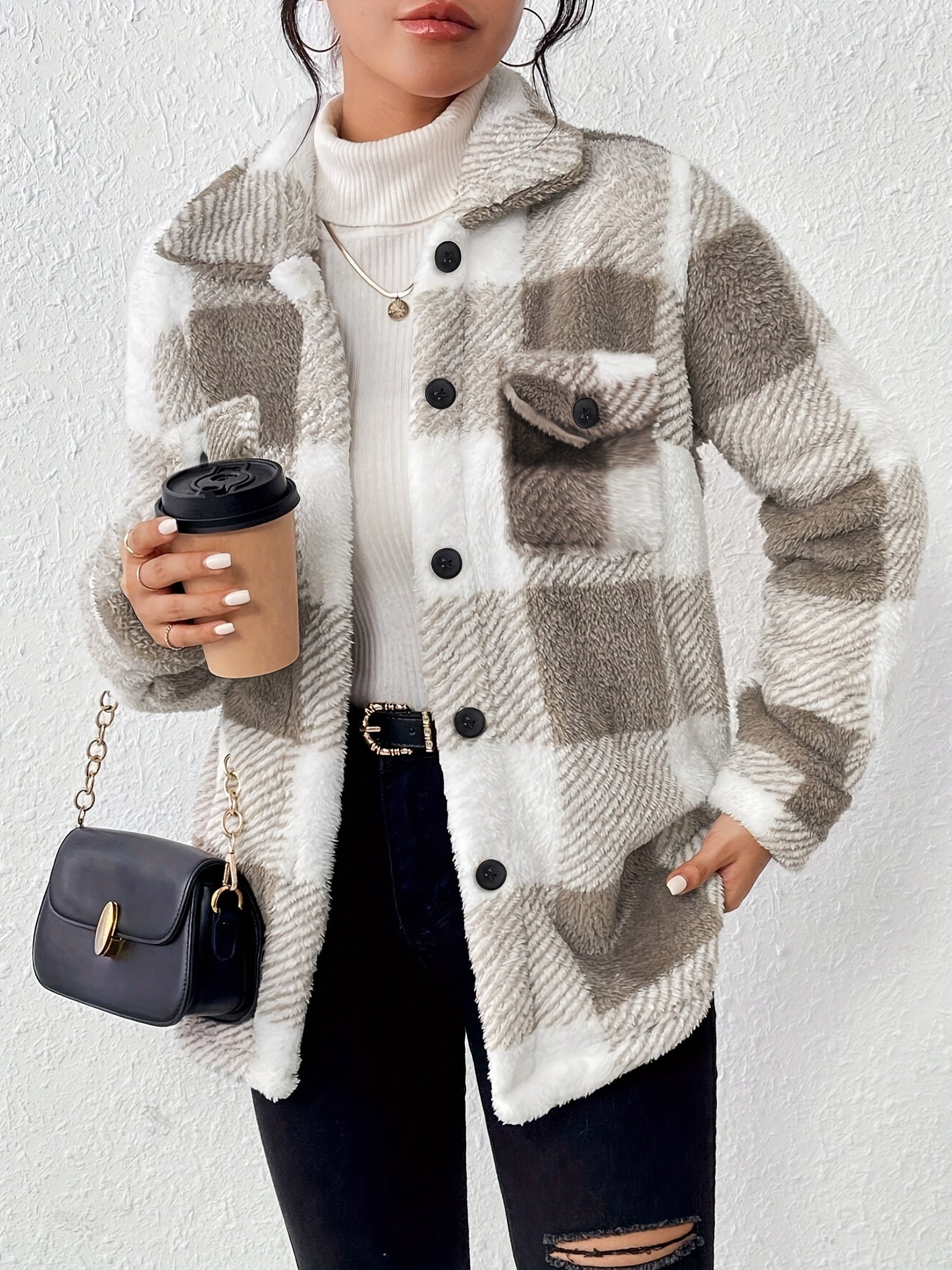 Della I Plaid Fleece Jacket