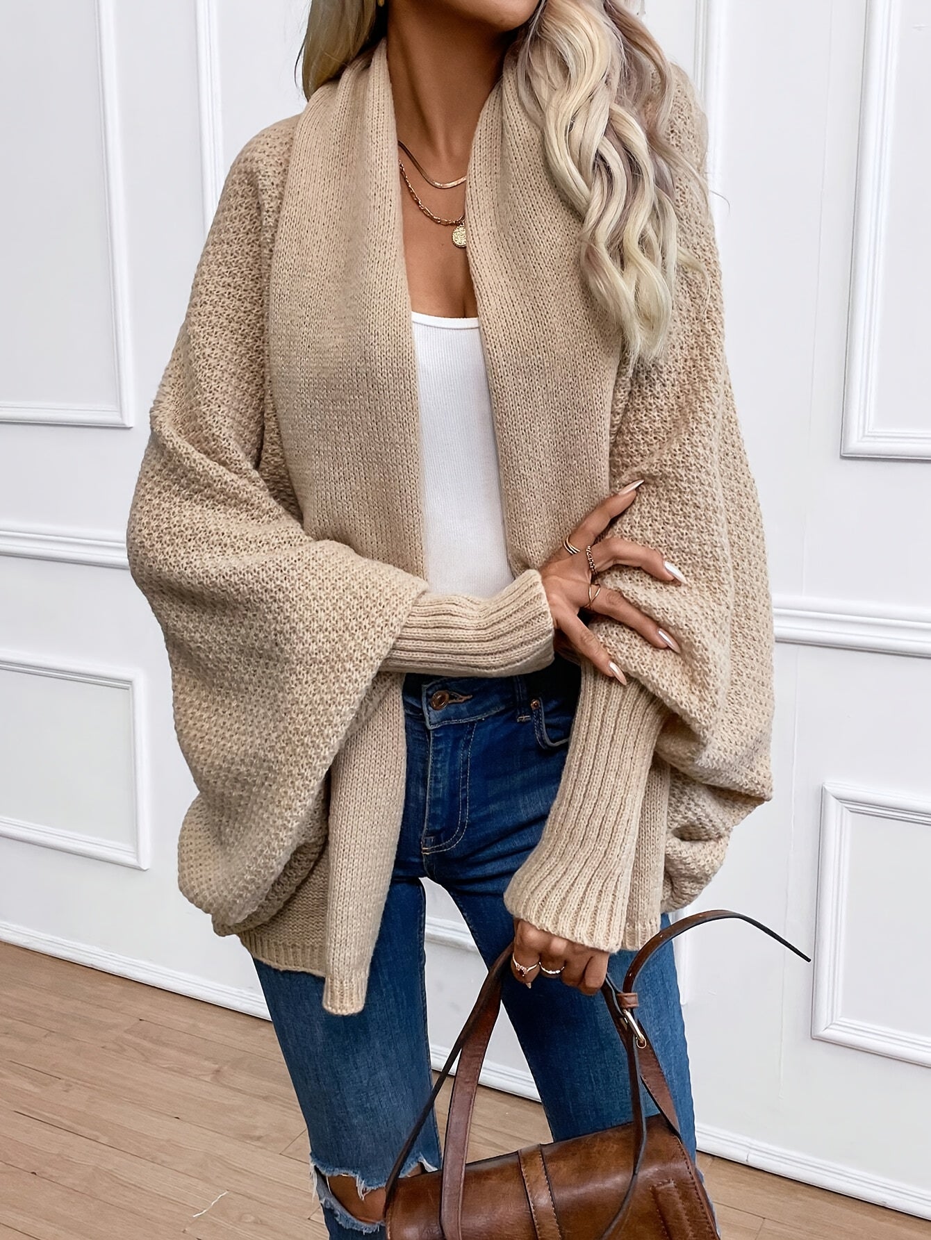 Della I Loose Open Front Cardigan