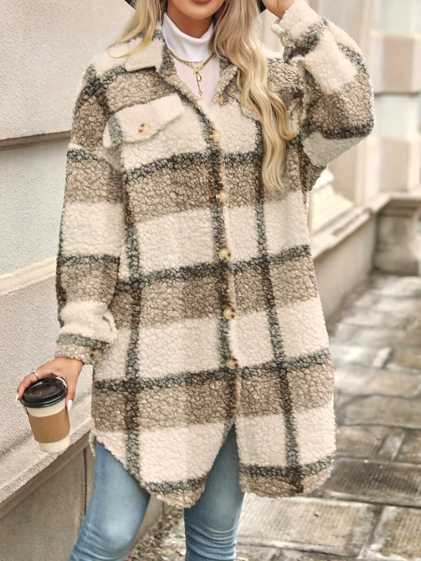 Della I Plaid Sherpa Jacket
