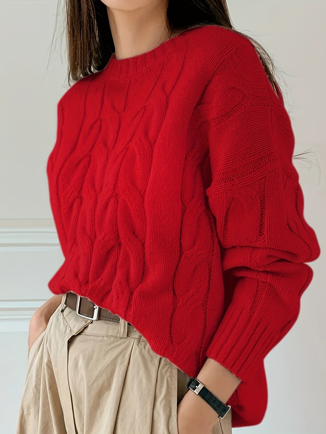 Della I Chic Cable-Knit Sweater