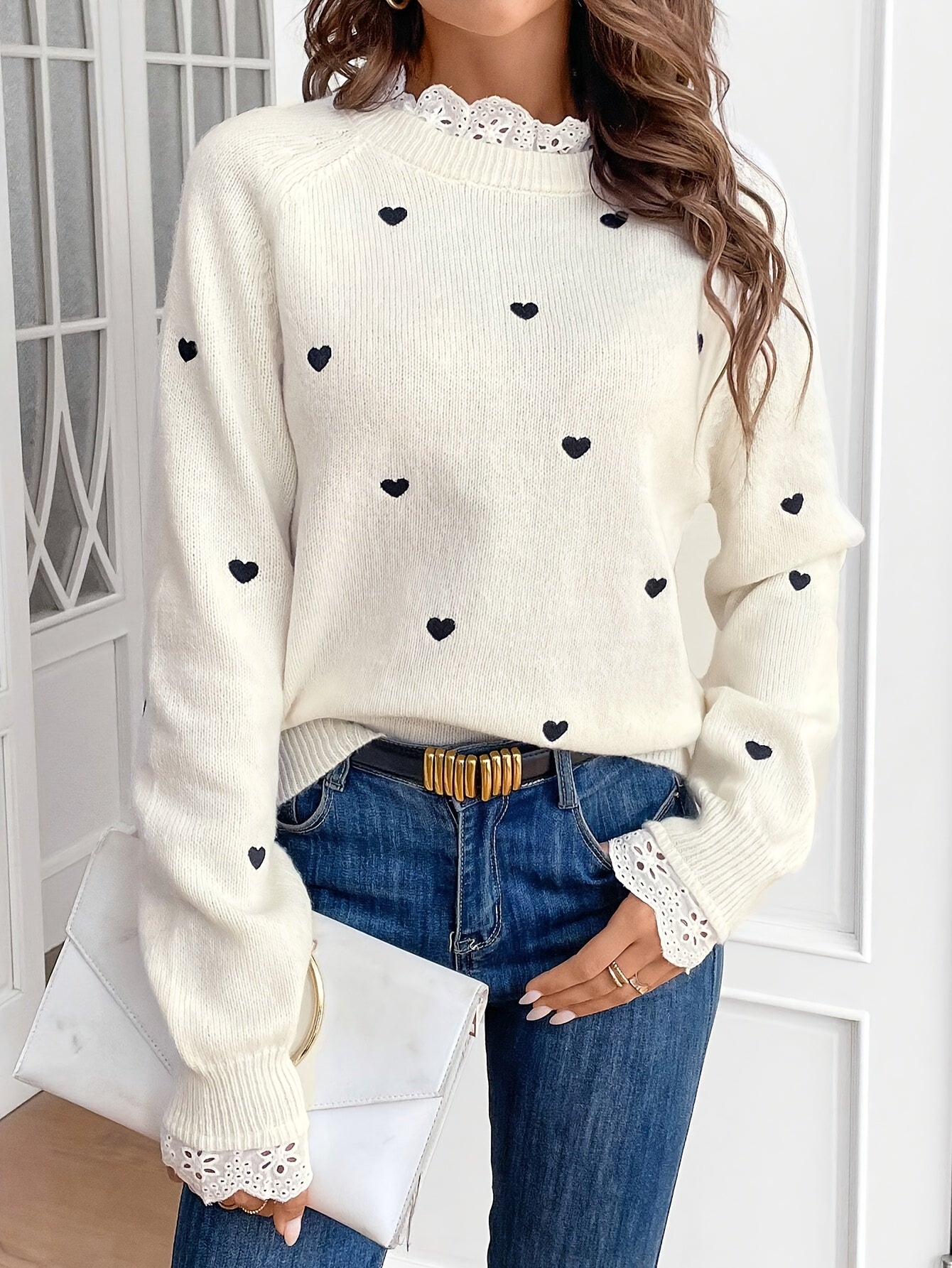 Della I Elegant Heart Sweater