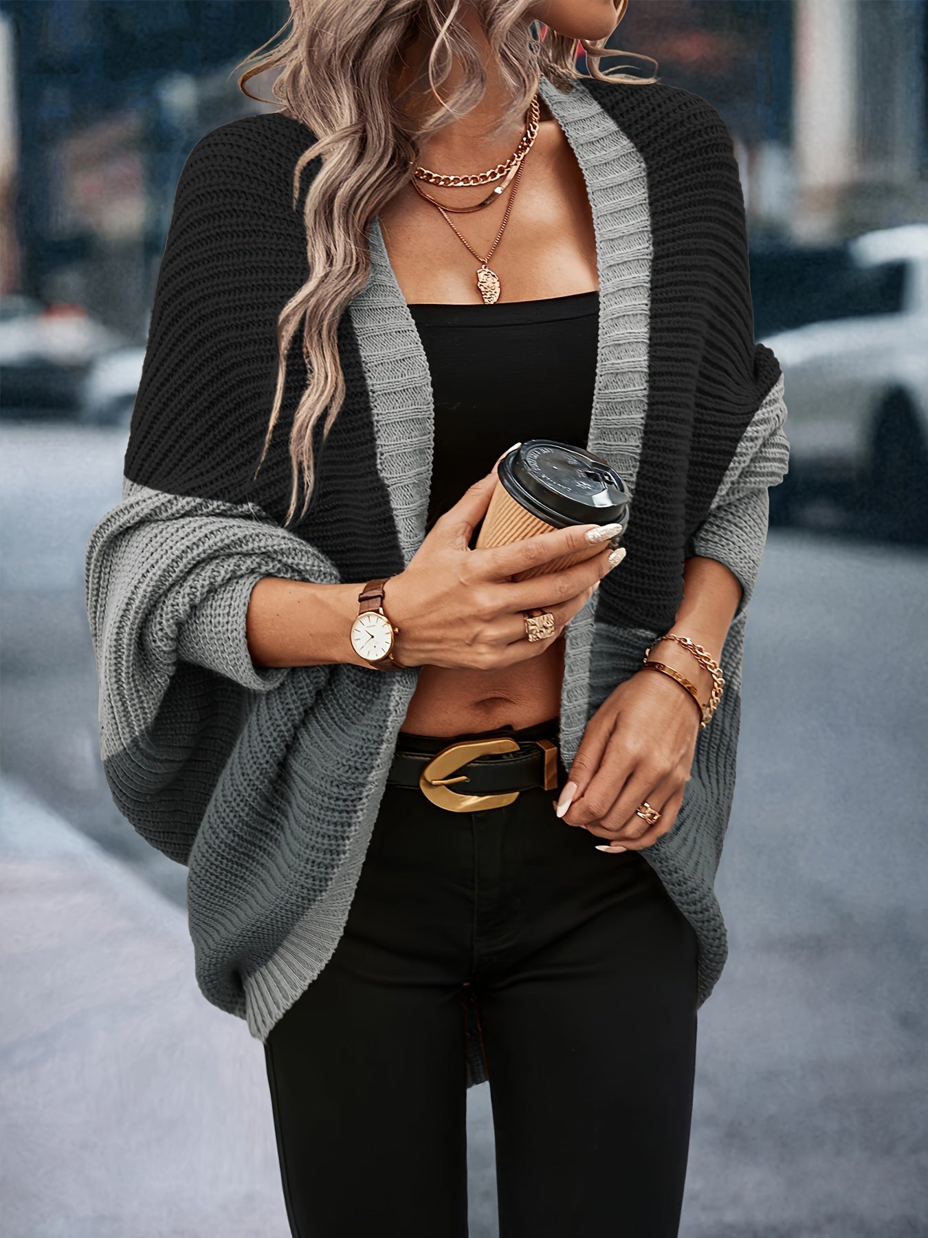Della I Casual Open Front Cardigan