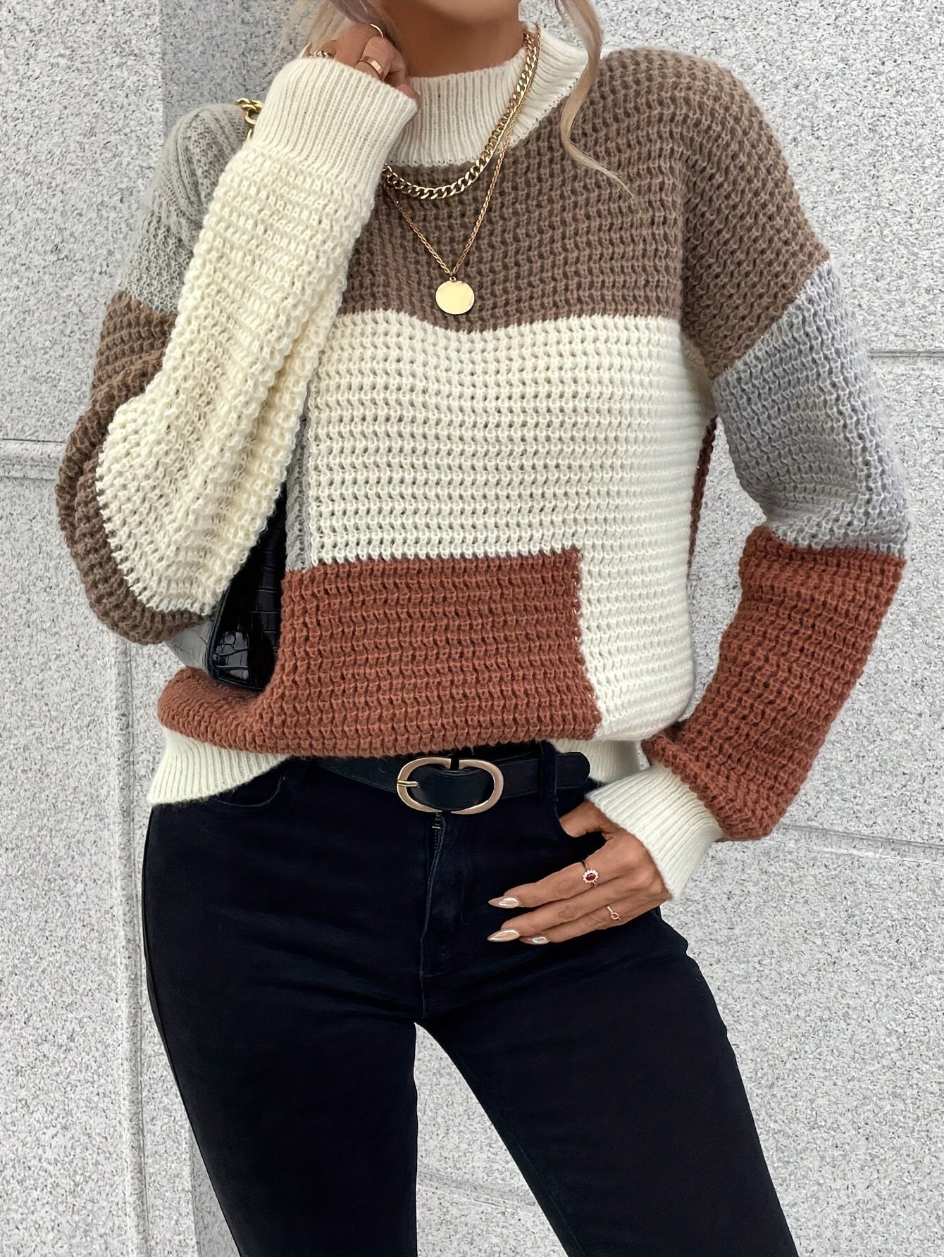 Della I Knitted Colour-Block Sweater