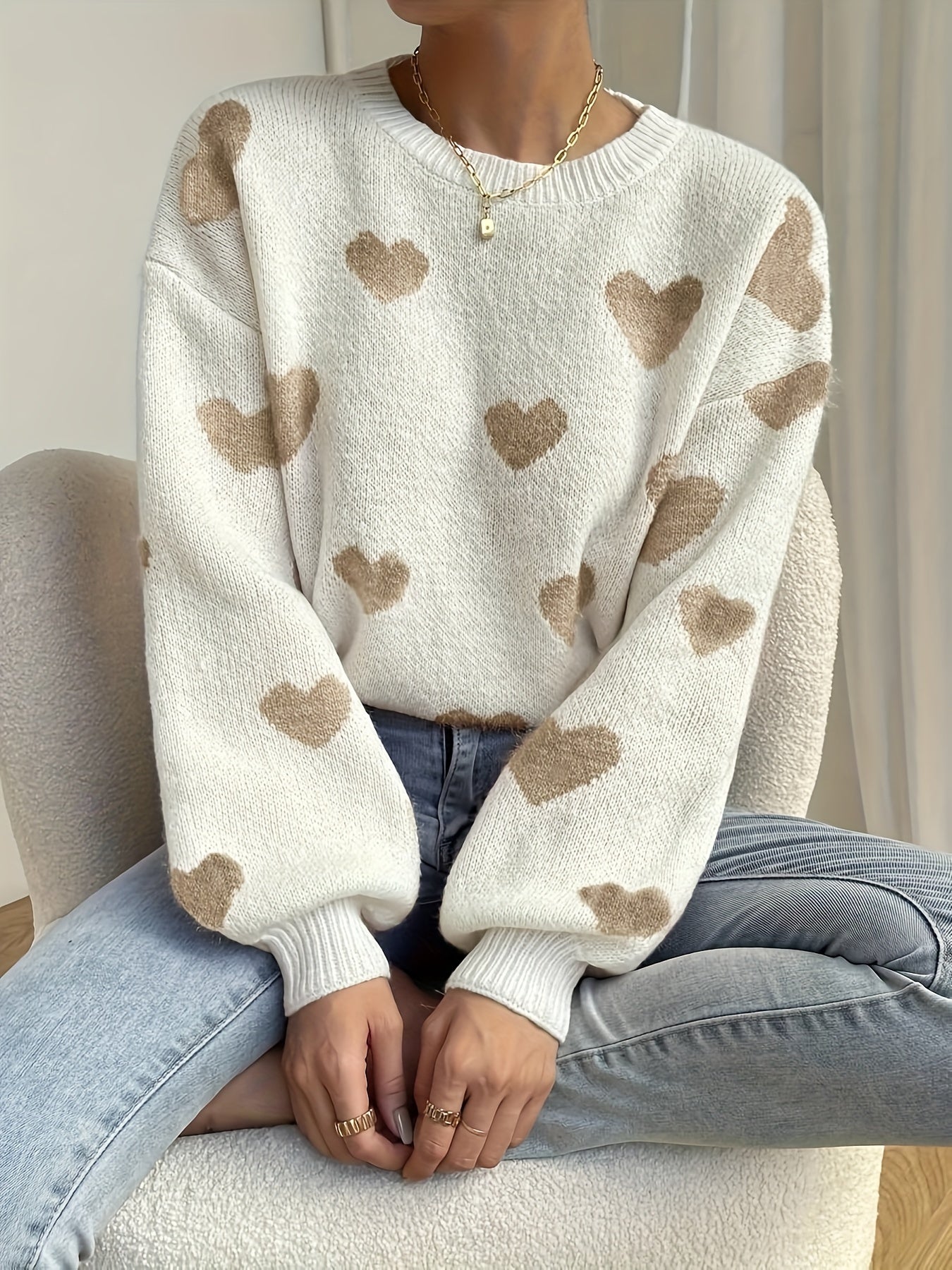 Della I Casual Heart Sweater