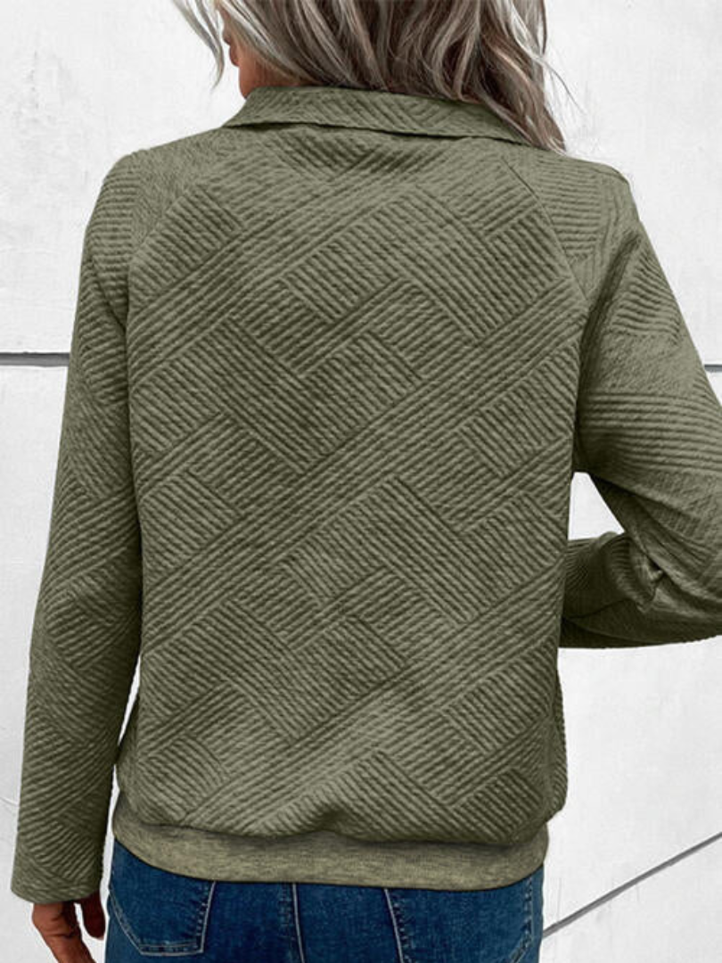 Della I Buttoned High-Collar Sweater