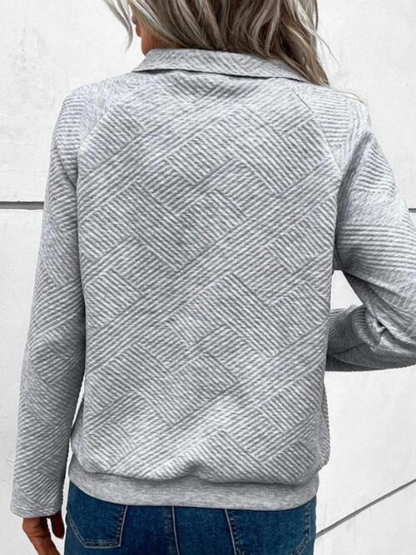 Della I Buttoned High-Collar Sweater