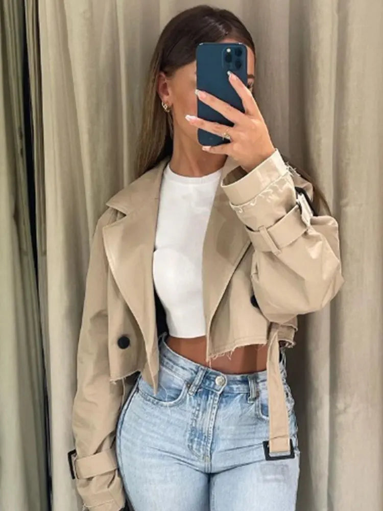 Della I Cropped Trench Coat