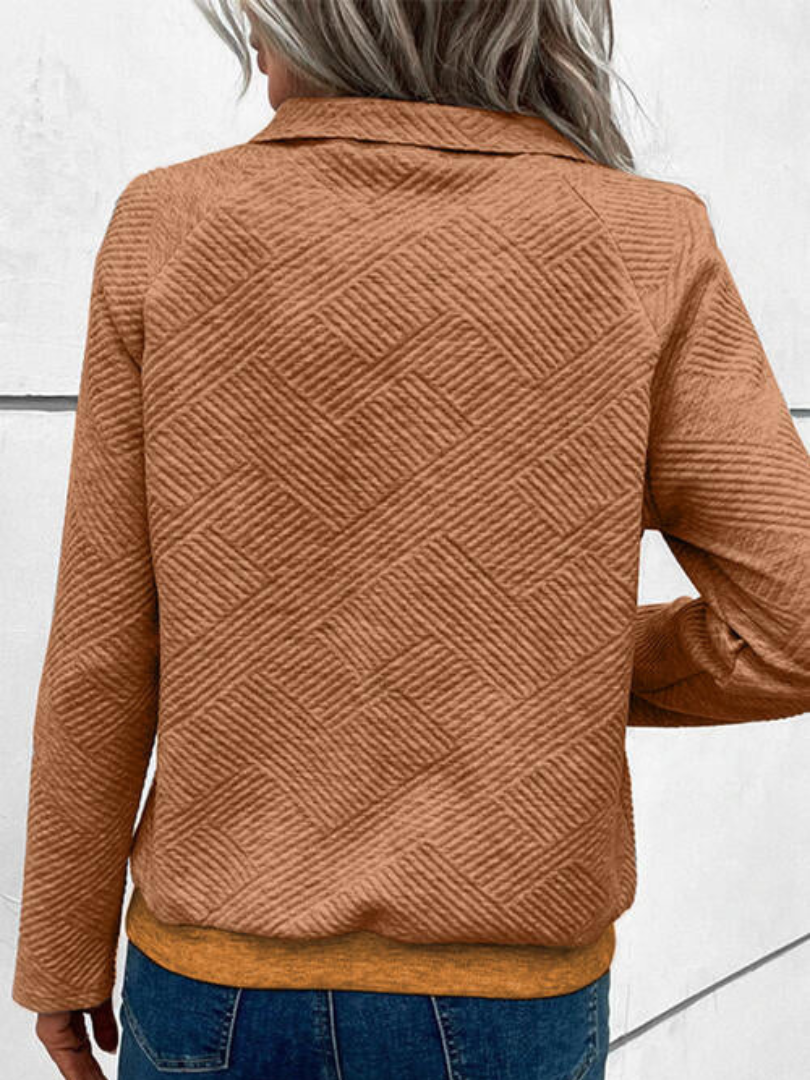 Della I Buttoned High-Collar Sweater