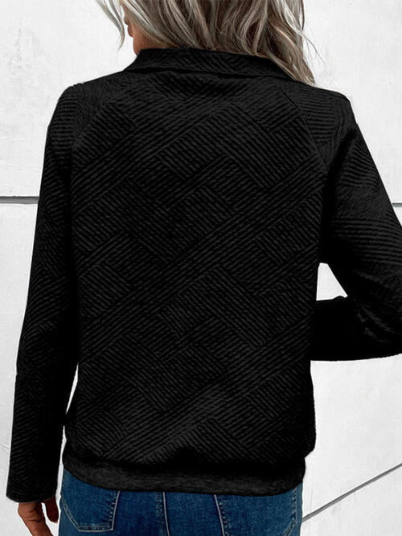 Della I Buttoned High-Collar Sweater