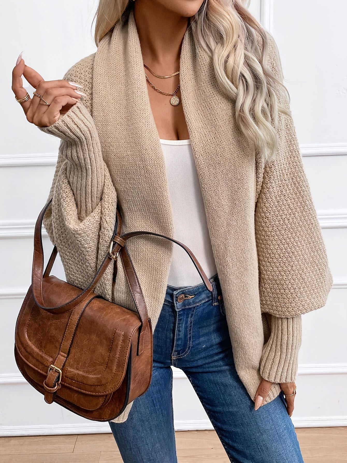 Della I Loose Open Front Cardigan