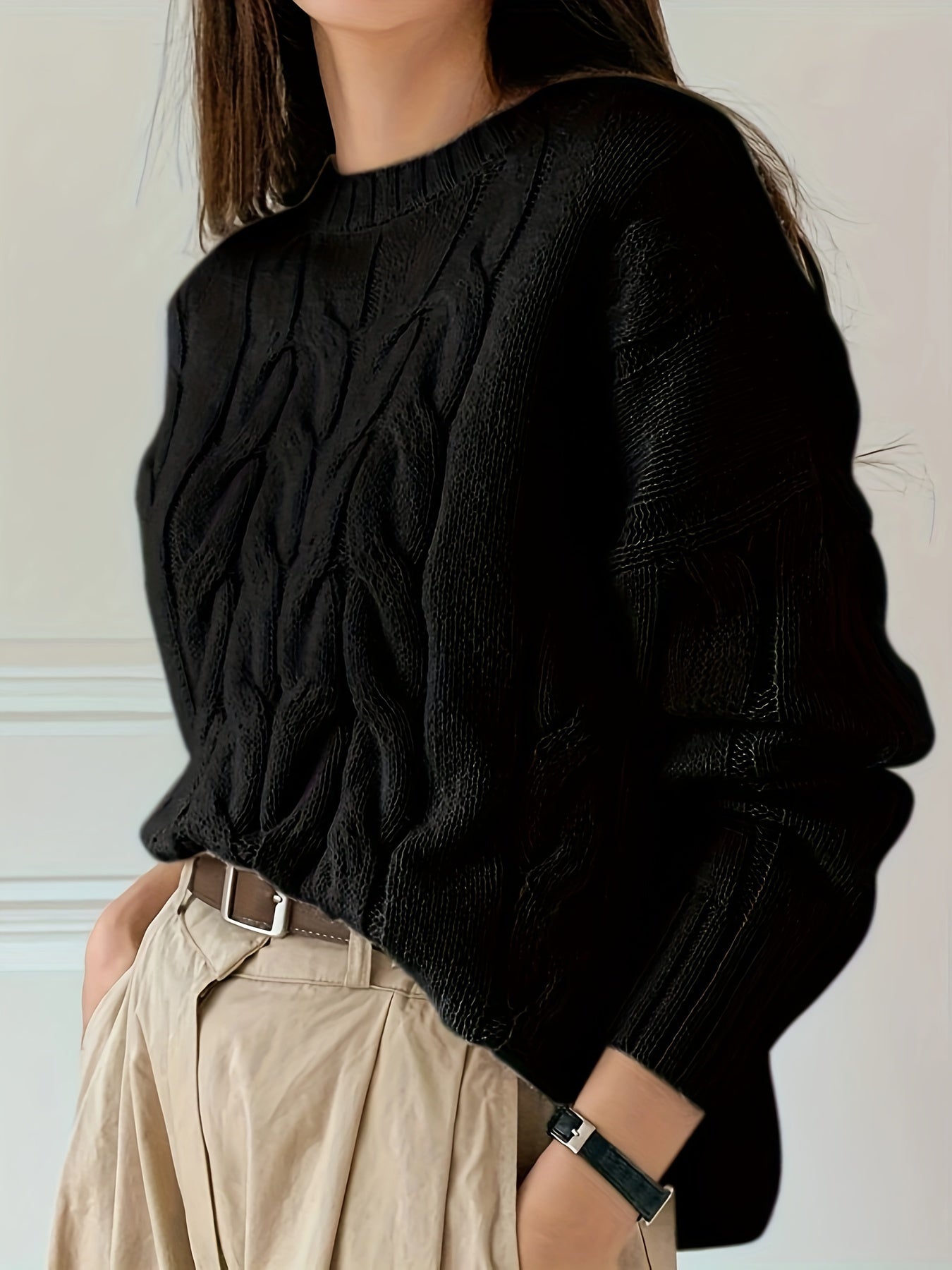 Della I Chic Cable-Knit Sweater
