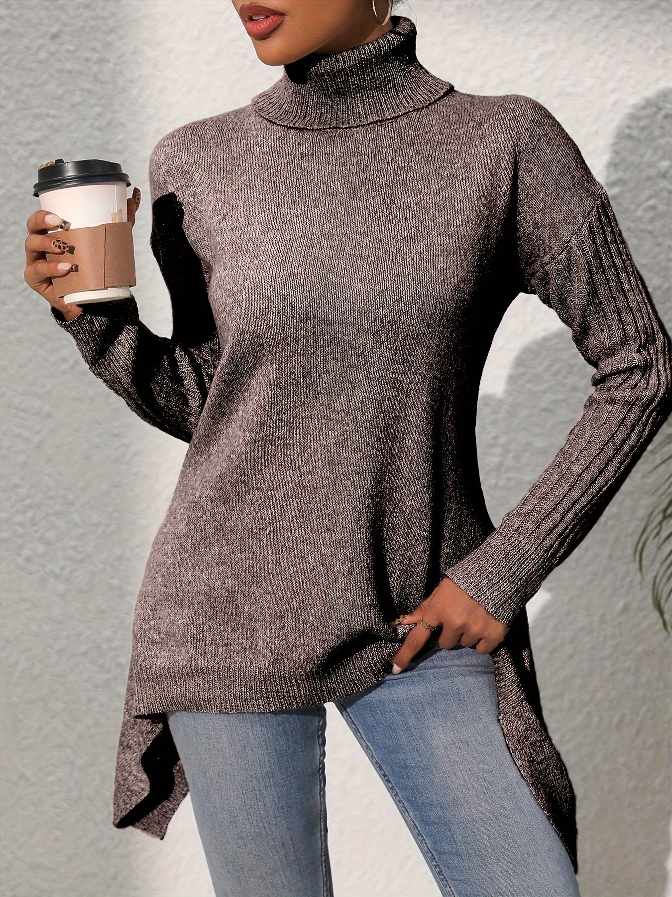 Della I Asymmetric Turtleneck Sweater