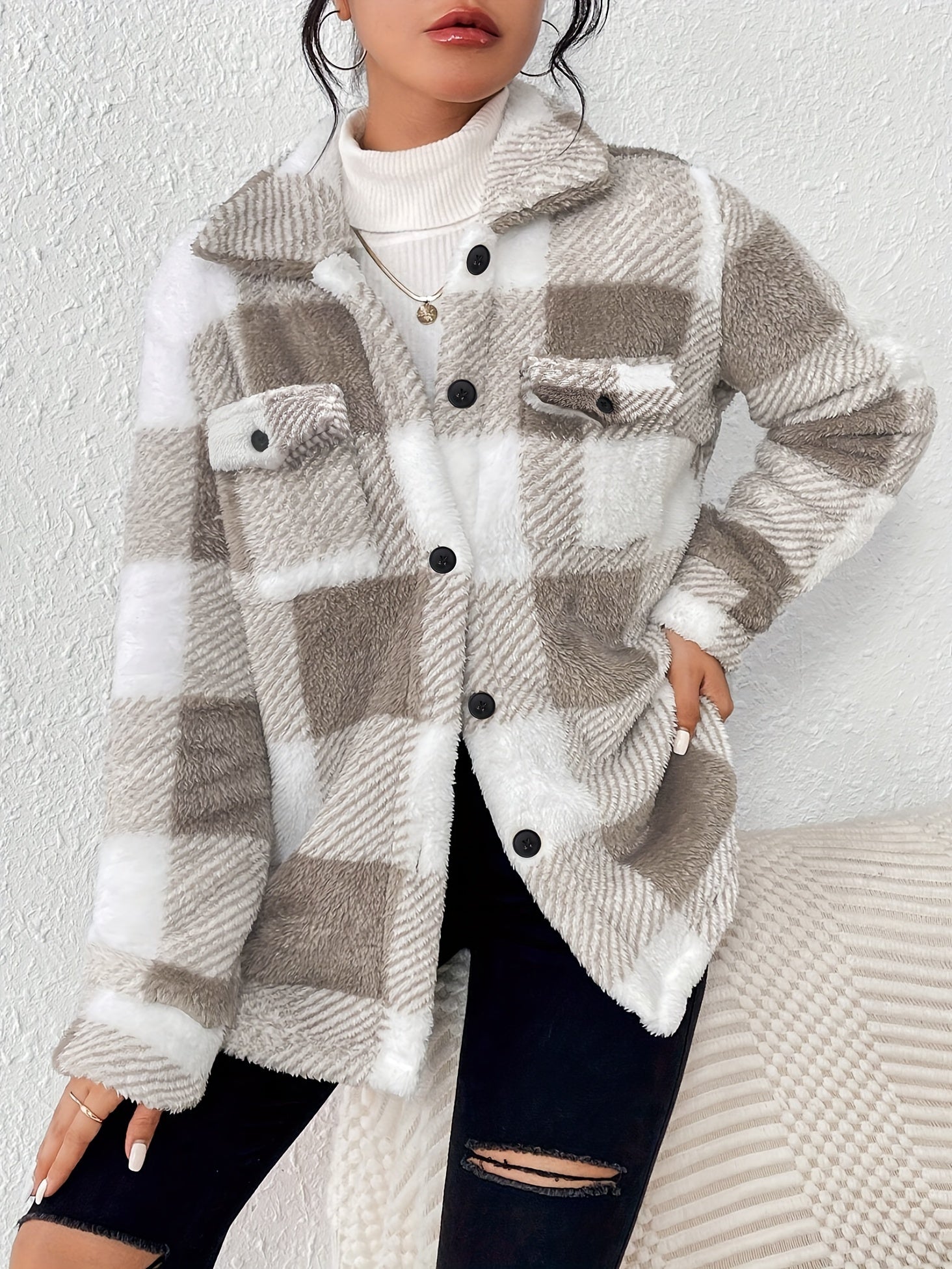 Della I Plaid Fleece Jacket