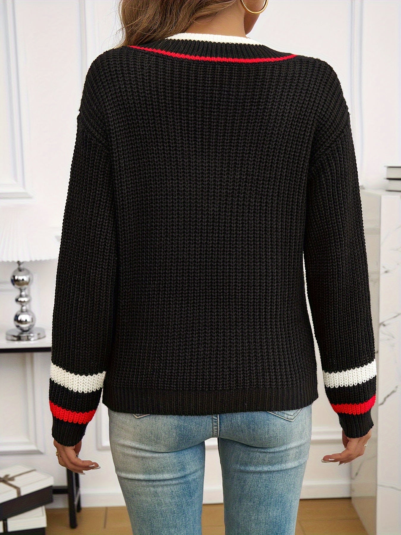 Della I Striped Drop Shoulder Sweater