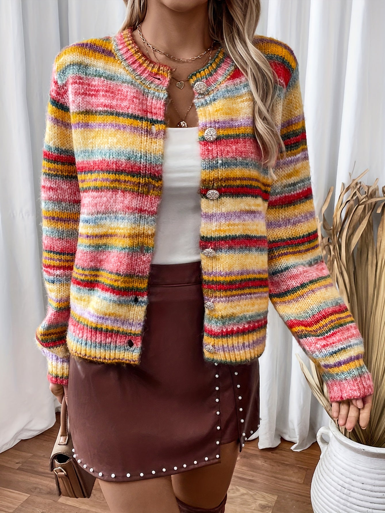 Della I Striped Rainbow Cardigan