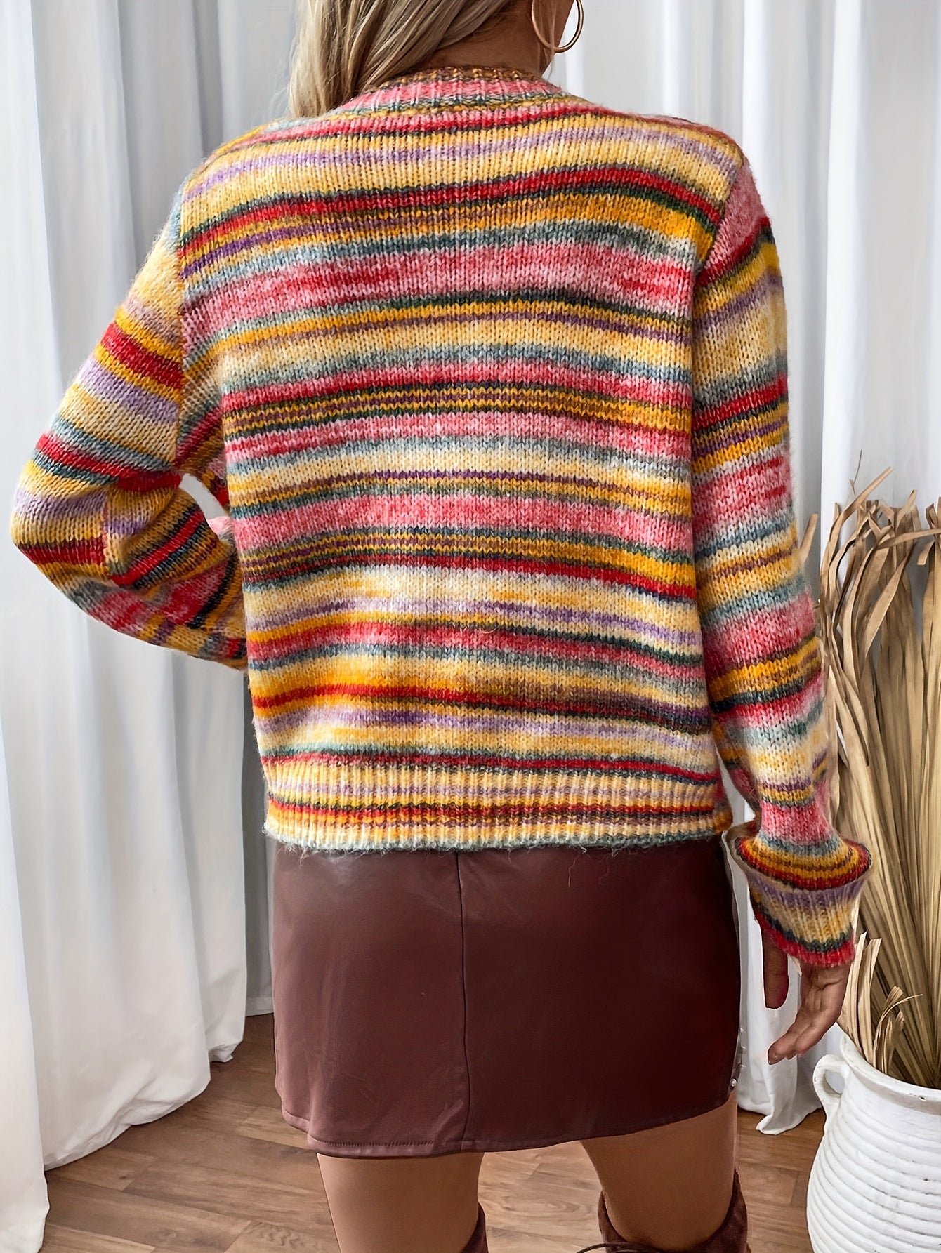 Della I Striped Rainbow Cardigan