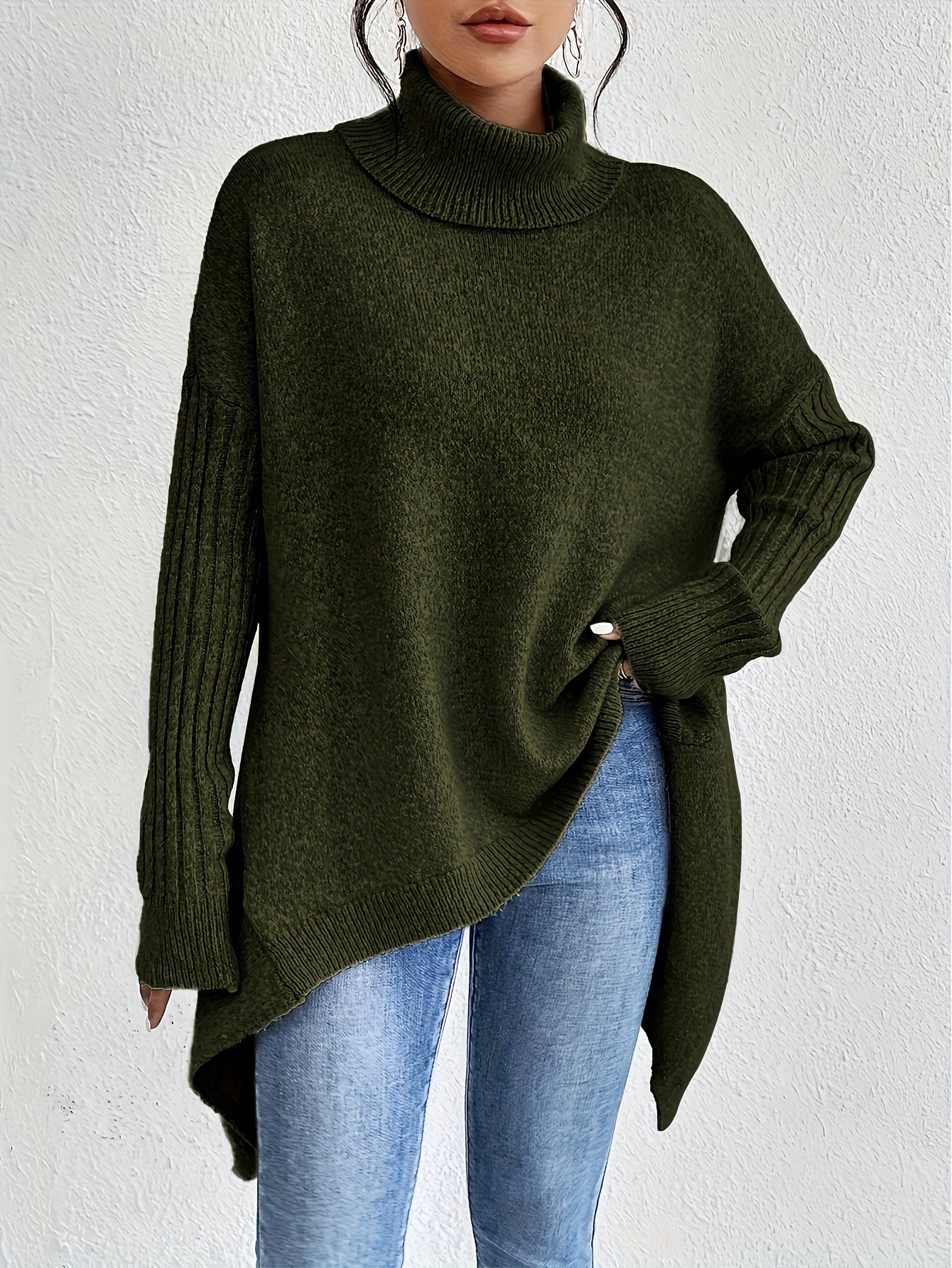 Della I Asymmetric Turtleneck Sweater