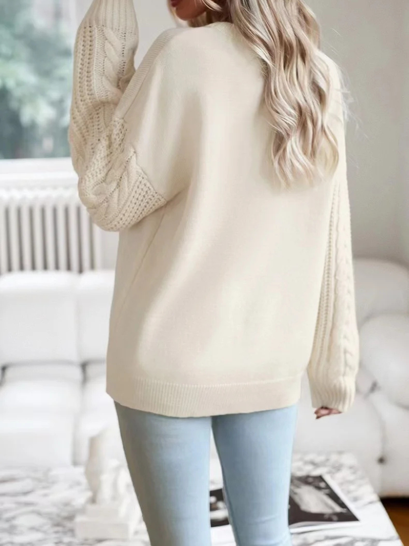 Della I Cable-Knit Round Neck Sweater