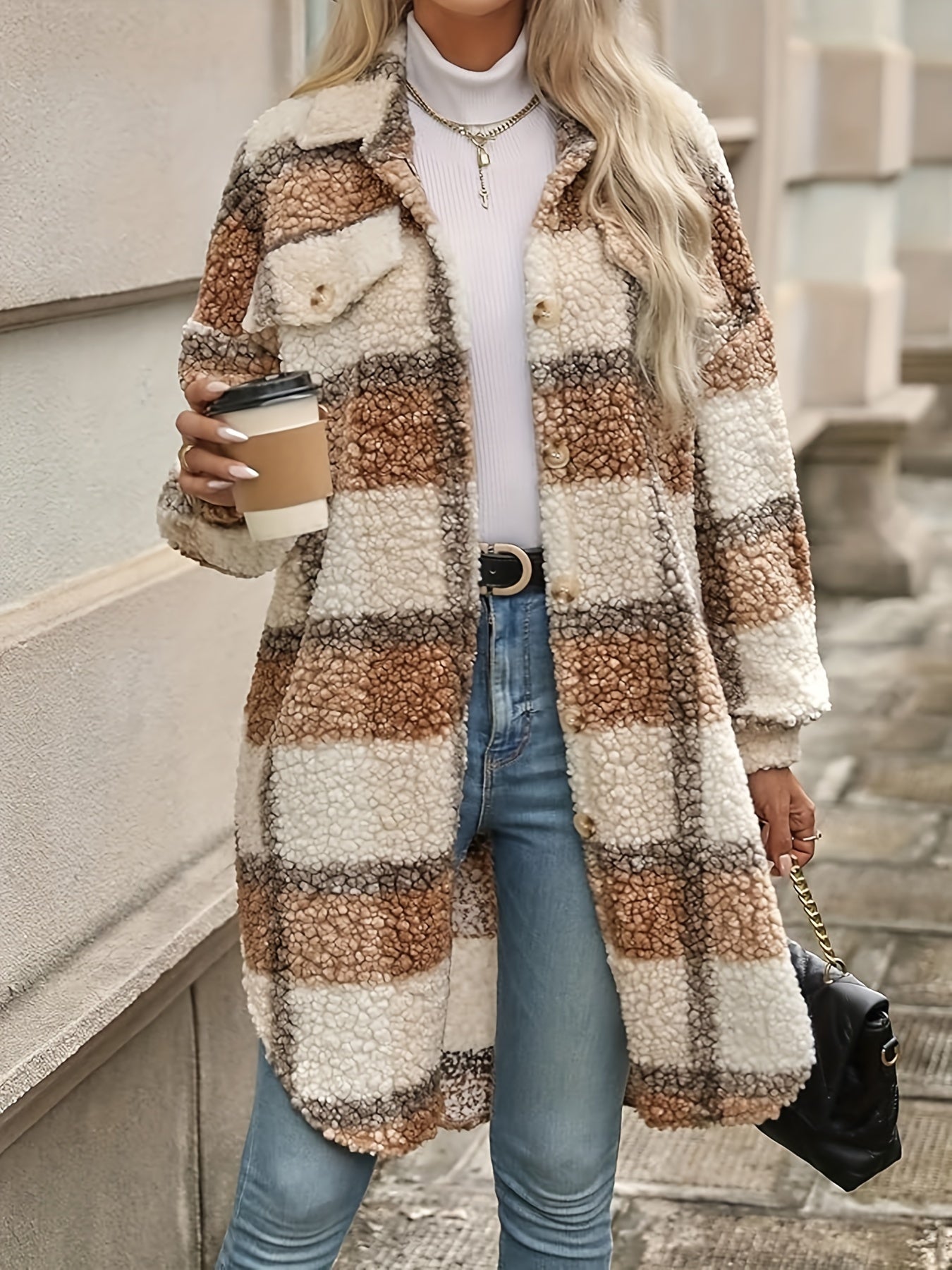 Della I Plaid Sherpa Jacket
