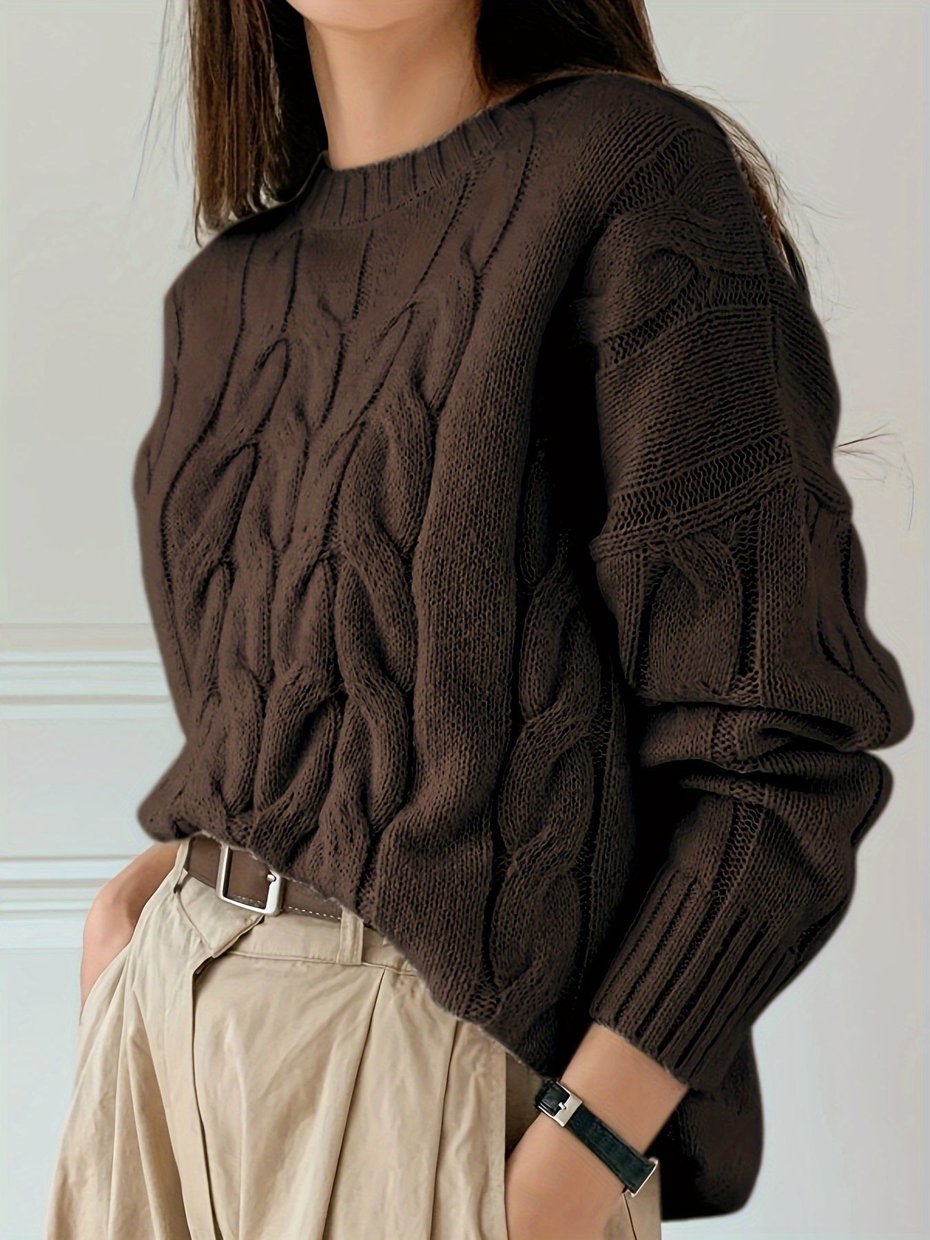 Della I Chic Cable-Knit Sweater