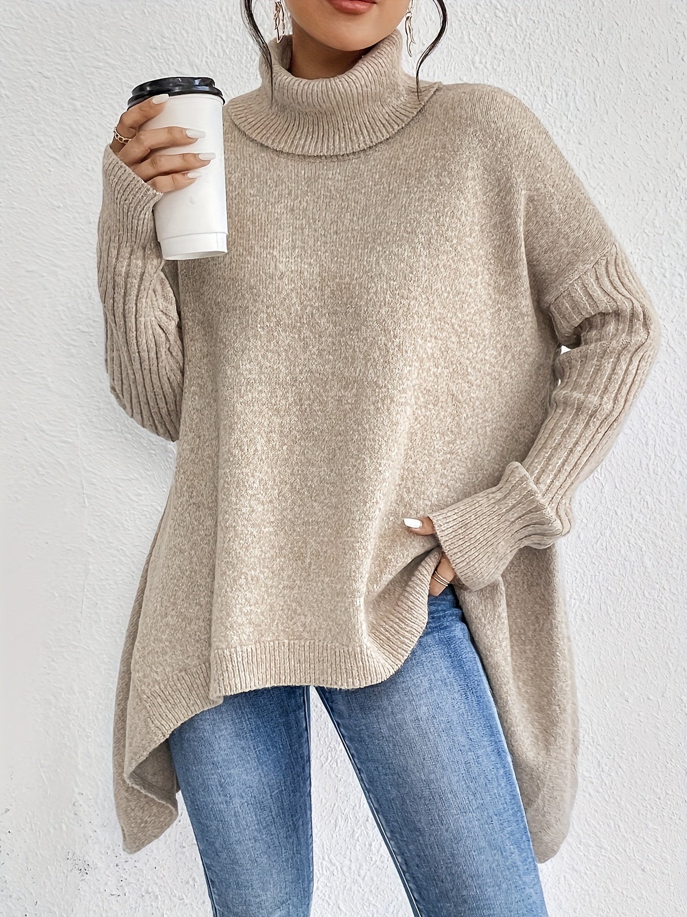 Della I Asymmetric Turtleneck Sweater