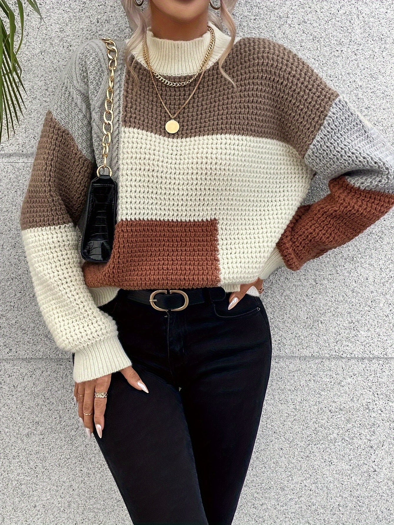 Della I Knitted Colour-Block Sweater