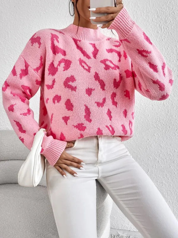 Della I Temperament Leopard Print Sweater
