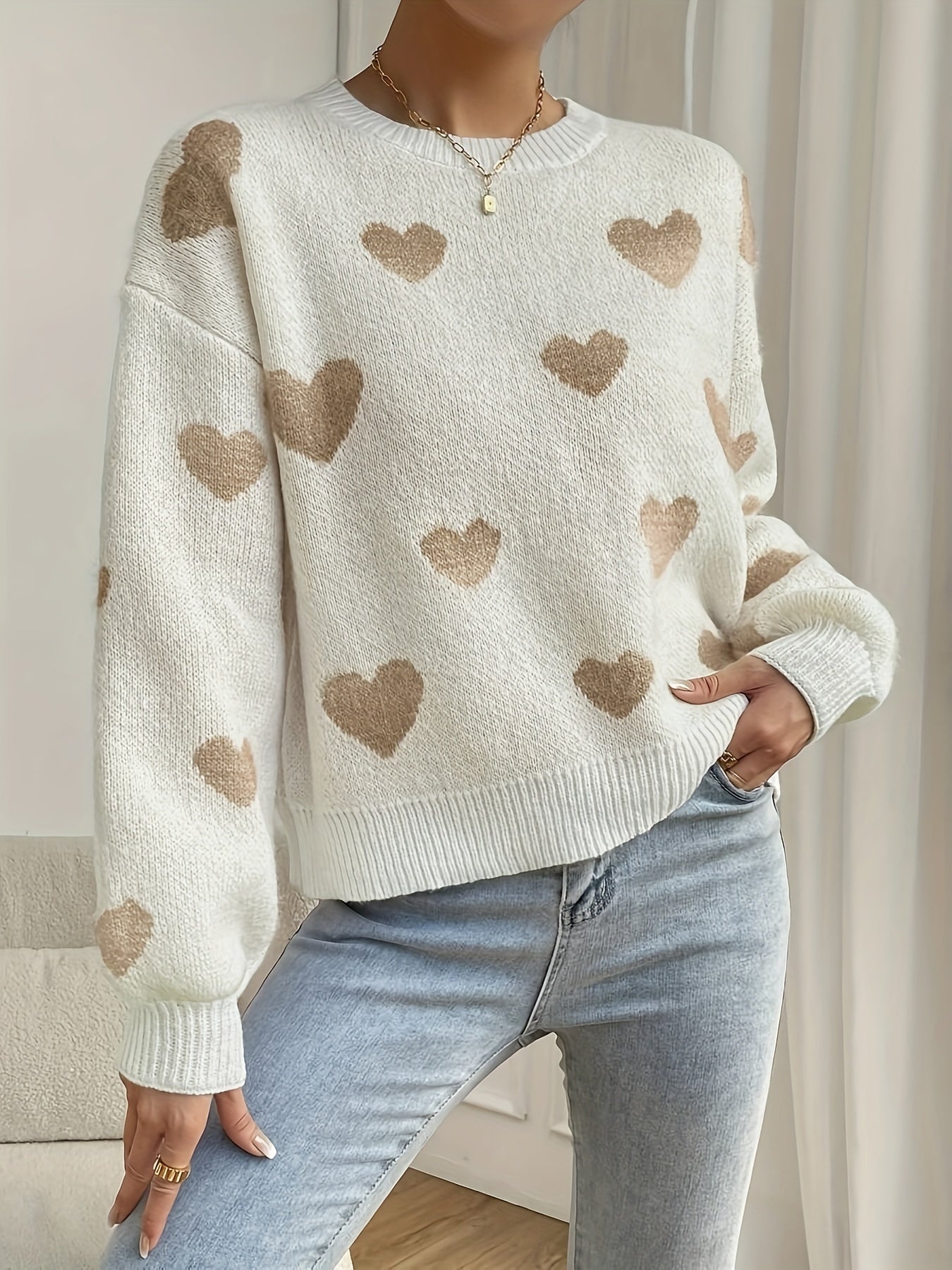 Della I Casual Heart Sweater