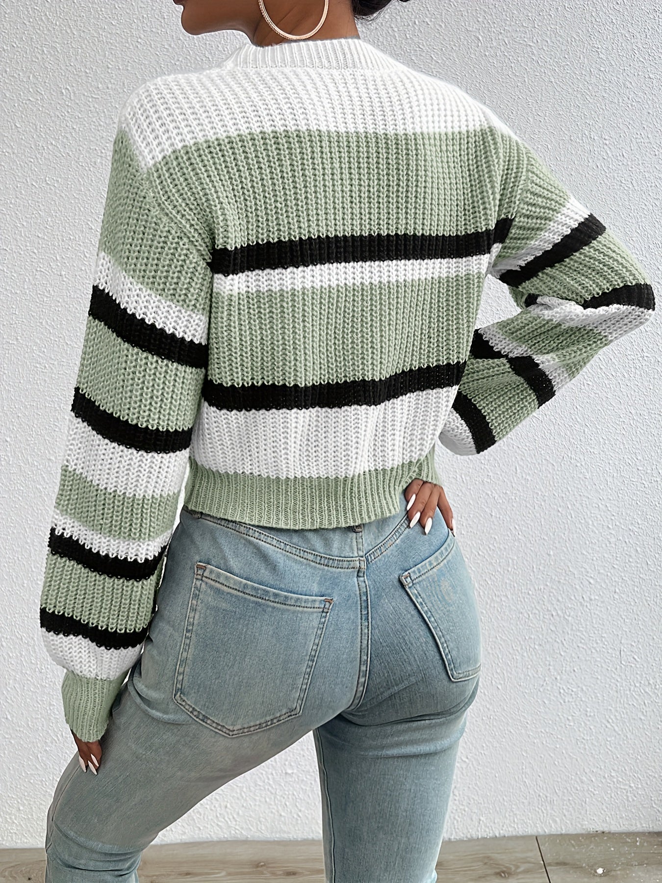 Della I Cropped Colour-Block Sweater