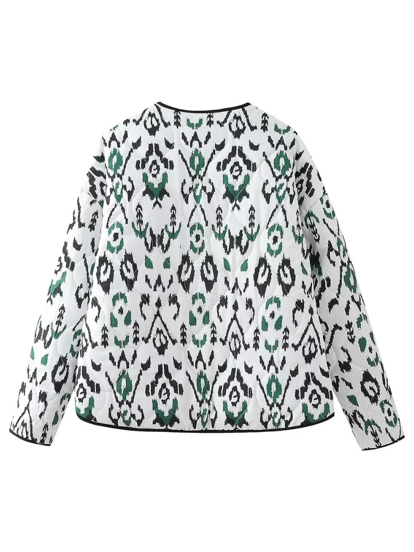 Della I Geometric Print Quilted Thin Jacket