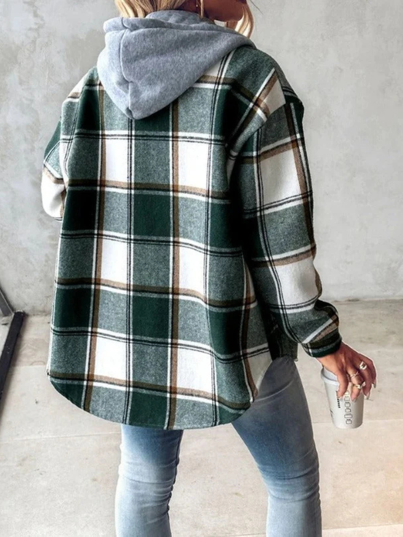 Della I Plaid Hooded Jacket