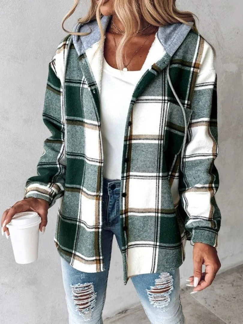 Della I Plaid Hooded Jacket