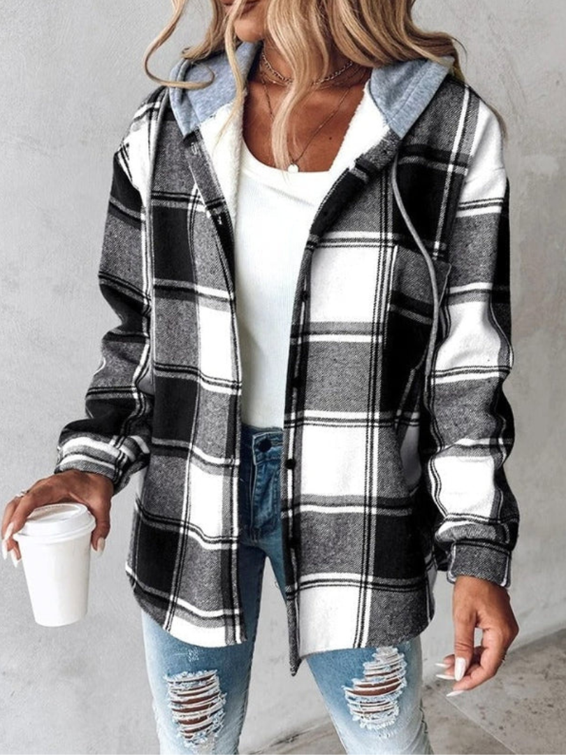 Della I Plaid Hooded Jacket