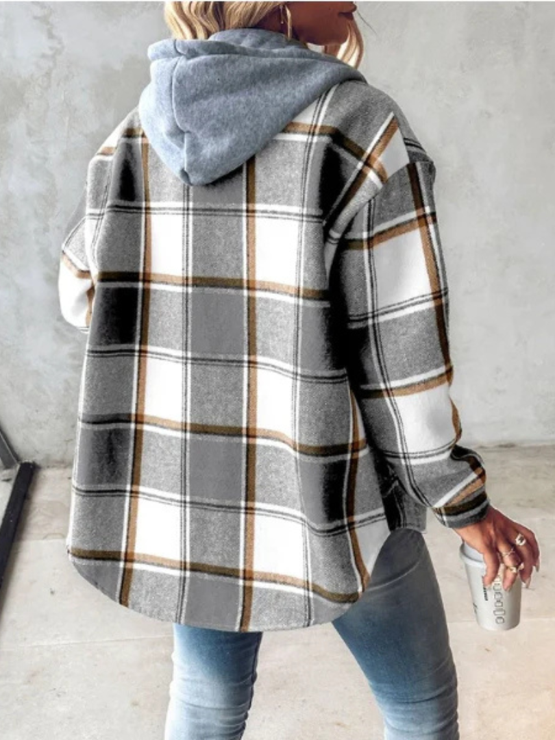 Della I Plaid Hooded Jacket