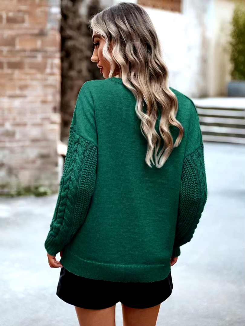 Della I Cable-Knit Round Neck Sweater