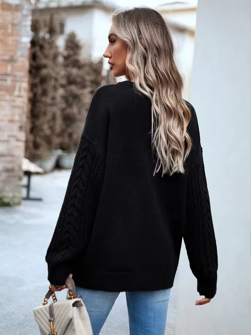 Della I Cable-Knit Round Neck Sweater