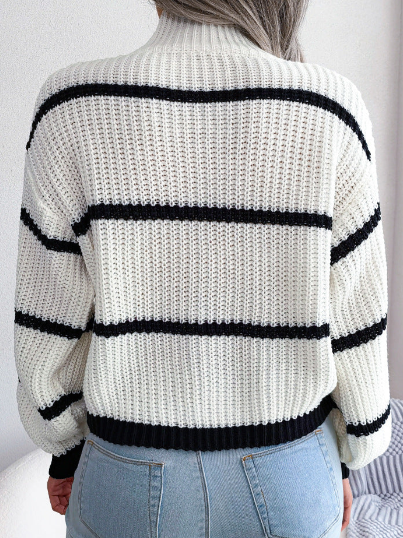 Della I Striped Knitted Turtleneck Sweater
