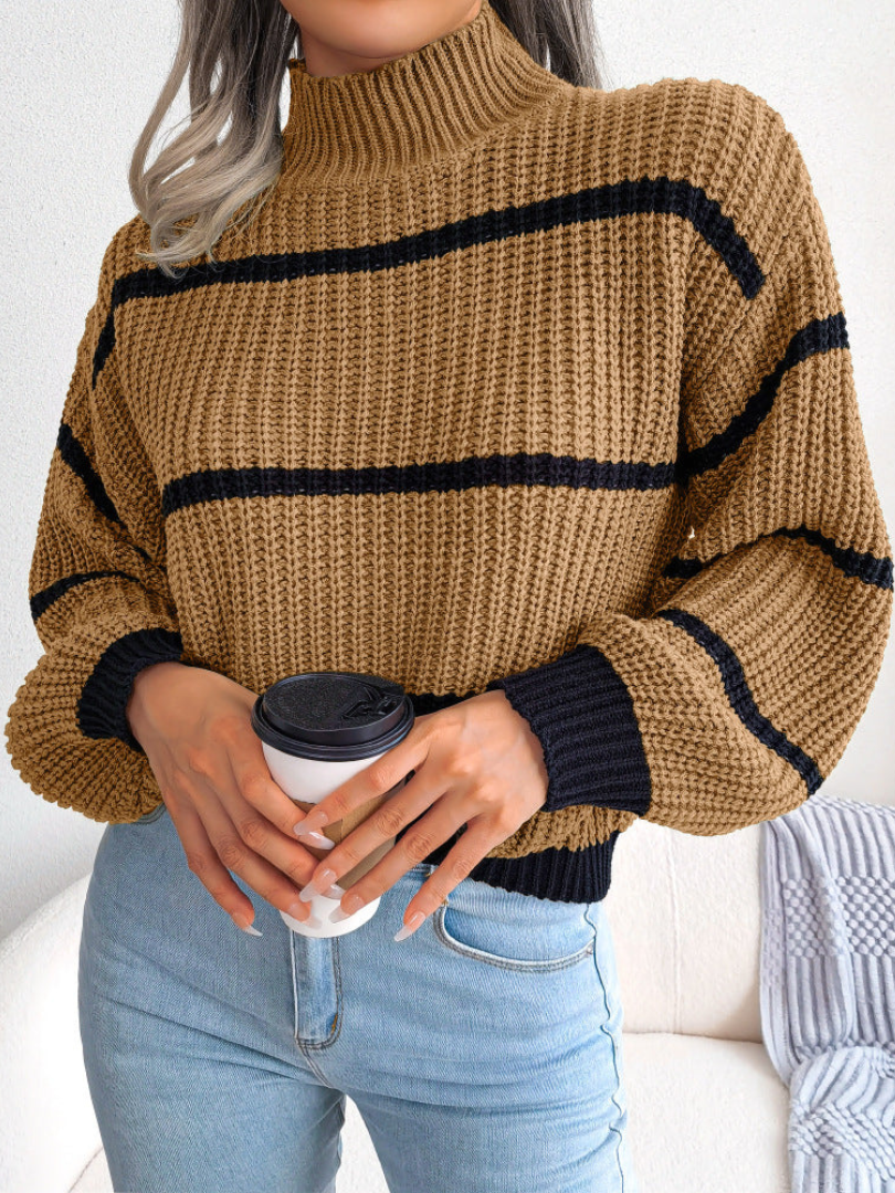 Della I Striped Knitted Turtleneck Sweater