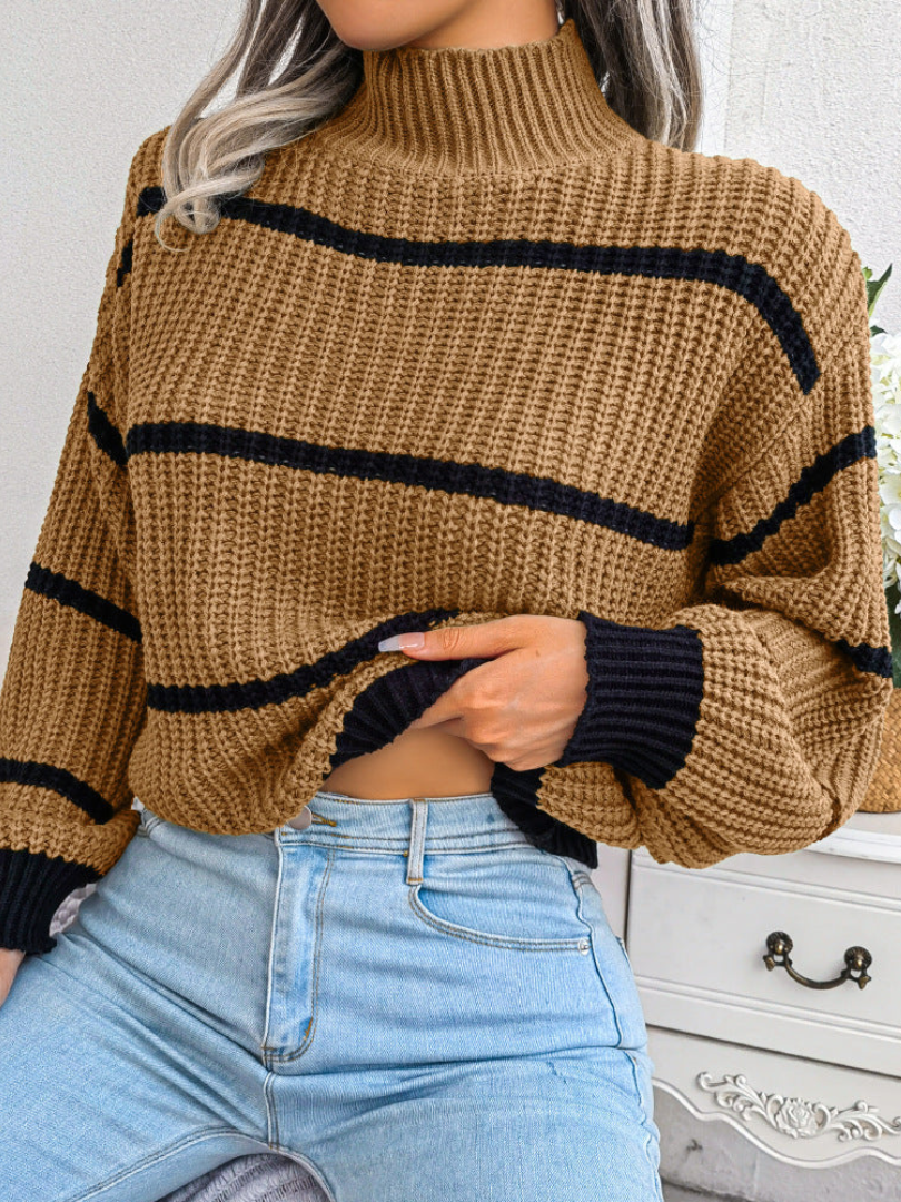 Della I Striped Knitted Turtleneck Sweater